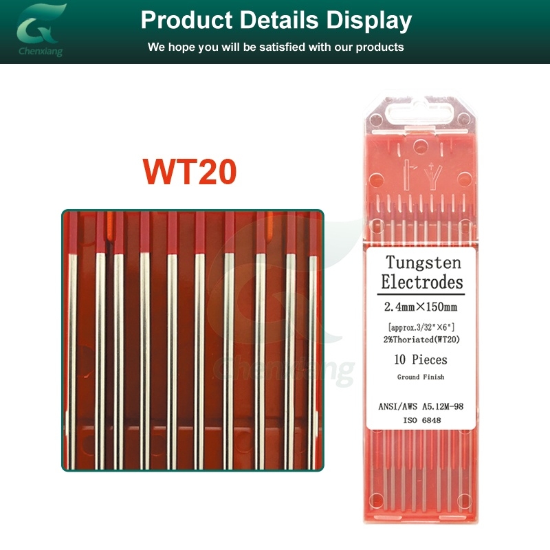 Red WT20 Thorium tungsten electrode